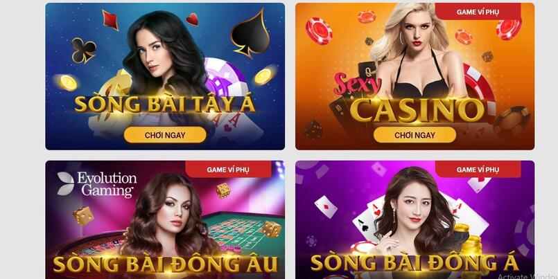 Casino trực tuyến với 4 sảnh chơi hấp dẫn